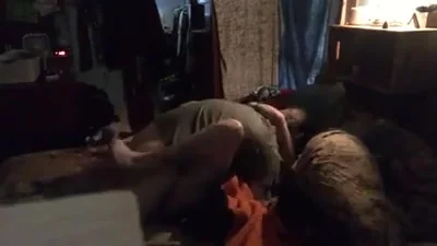 Wife with her lover while her husband is at work