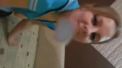 Busty sailor cums all over the camera